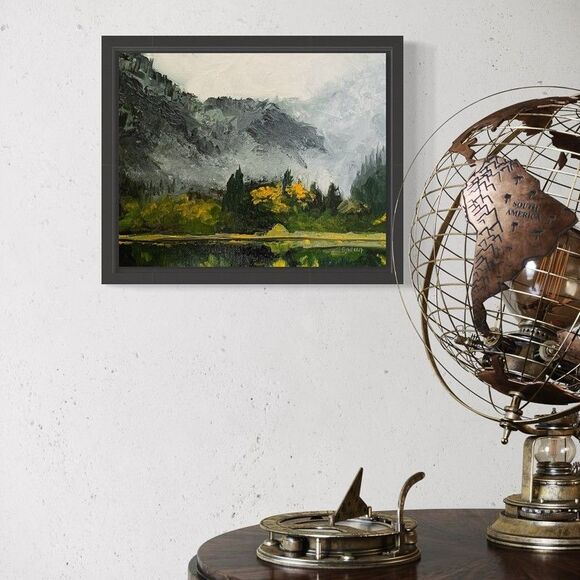 Original Oil Landscape Painting Sierra Nevada Mountains Alpine Lake Signed 8x10" - Picture 5 of 7